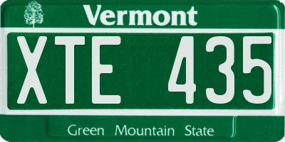 VT license plate XTE435