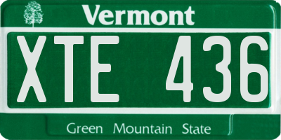 VT license plate XTE436