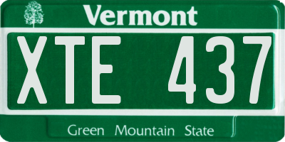 VT license plate XTE437
