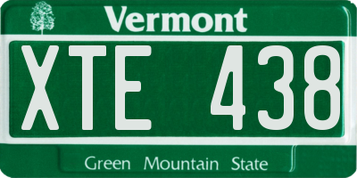 VT license plate XTE438