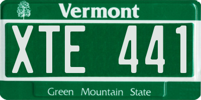 VT license plate XTE441