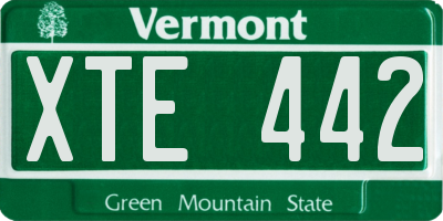 VT license plate XTE442