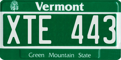 VT license plate XTE443