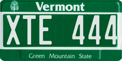 VT license plate XTE444
