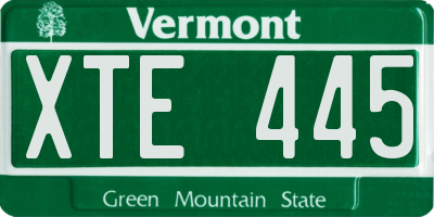 VT license plate XTE445
