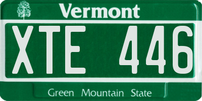 VT license plate XTE446