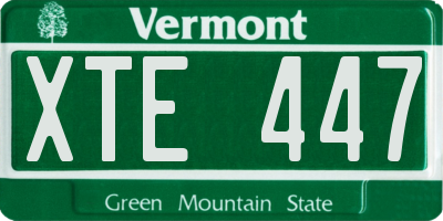 VT license plate XTE447