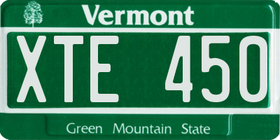 VT license plate XTE450