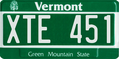 VT license plate XTE451