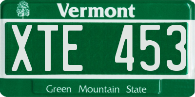 VT license plate XTE453