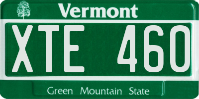 VT license plate XTE460