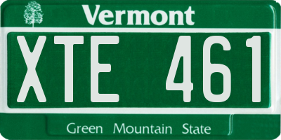 VT license plate XTE461