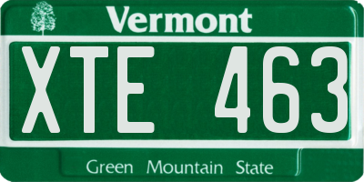 VT license plate XTE463