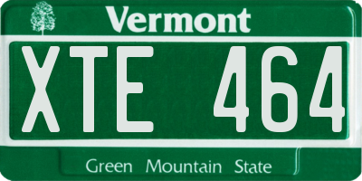VT license plate XTE464