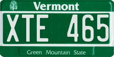VT license plate XTE465
