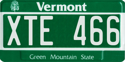 VT license plate XTE466
