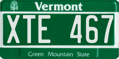 VT license plate XTE467