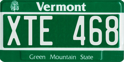 VT license plate XTE468