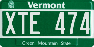 VT license plate XTE474