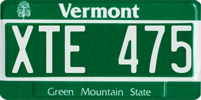 VT license plate XTE475