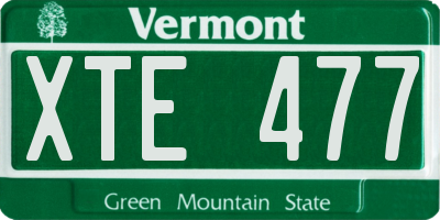 VT license plate XTE477