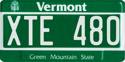 VT license plate XTE480