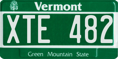 VT license plate XTE482
