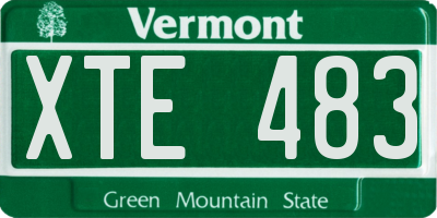 VT license plate XTE483