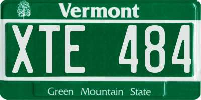 VT license plate XTE484