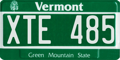 VT license plate XTE485