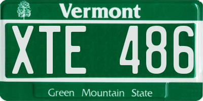 VT license plate XTE486