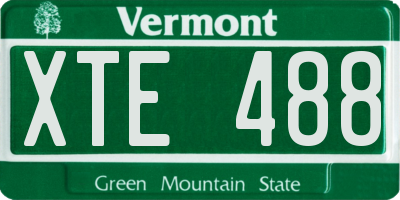 VT license plate XTE488