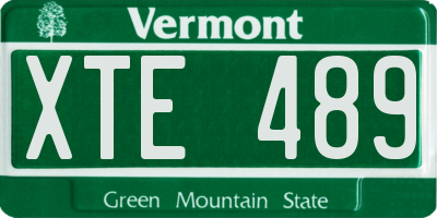 VT license plate XTE489