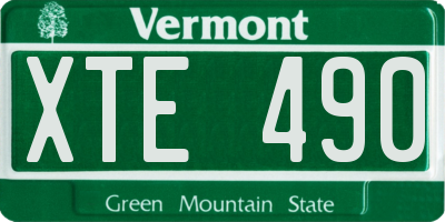 VT license plate XTE490