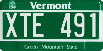 VT license plate XTE491
