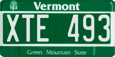 VT license plate XTE493