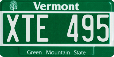 VT license plate XTE495