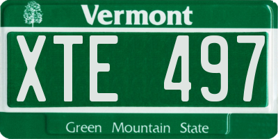 VT license plate XTE497