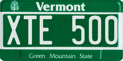 VT license plate XTE500