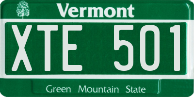 VT license plate XTE501