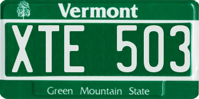VT license plate XTE503