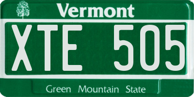 VT license plate XTE505