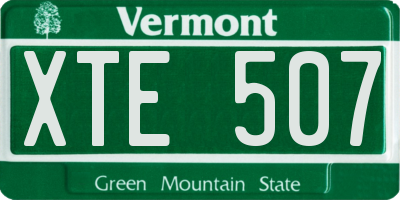 VT license plate XTE507