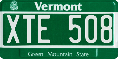 VT license plate XTE508