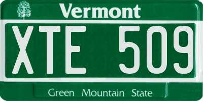 VT license plate XTE509