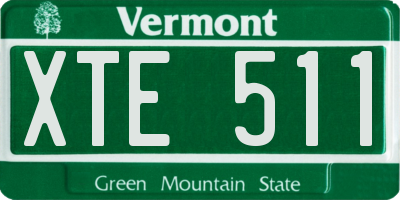 VT license plate XTE511