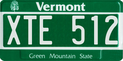 VT license plate XTE512