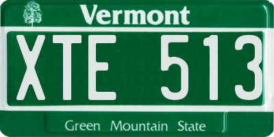 VT license plate XTE513