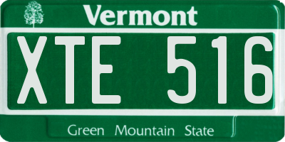 VT license plate XTE516