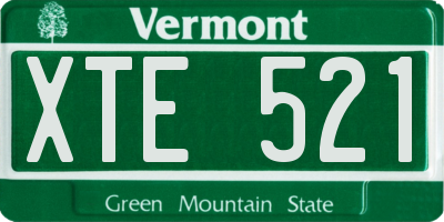 VT license plate XTE521
